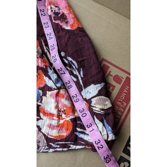 NWT BILLABONG Medium Dress Floral Faux Wrap Crinkled Flare‎ Sleeve Cutout Back - Picture 14 of 14